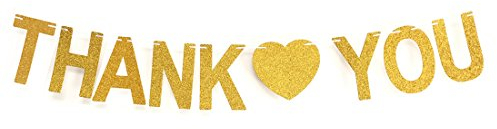 GZFY Goldfarbenes glitzerndes Dankes-Banner für Thanksgiving, Hochzeit, Wimpelkette, Heimdekoration, Girlande, Foto-Requisiten