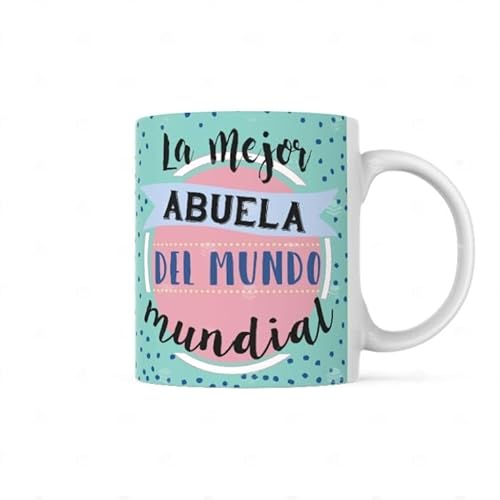 LINFORMAL Taza desayuno con frases Familia el Mejor Familia (Abuela) Ideal Taza Original para Regalar, para Café, Cerámica 350ml