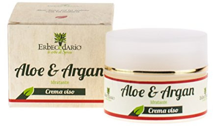 Crema Viso Idratante Naturale Leggera Per Uomo, Donna Aloe E Argan Erbecedario, Per Pelli Normali, Miste, 1 Flacone 50ml