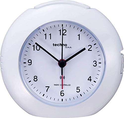 Technoline Funkwecker WT 757 mit Schlummerfunktion und Beleuchtung (weiß mit Batterie)
