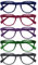 OPULIZE Pop Lesebrille 5er Pack Keck Rund Matt Rahmen Federscharniere Kratzfest Blau Rosa Lila Grün Grau Herren Damen RRRRR2-34567 +3.00