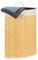 Relaxdays Cesta Porta-Biancheria Angolare in Bambù, 60 l, Pieghevole, con Coperchio, Sacco, 65,5x49,5x37 cm, Crema