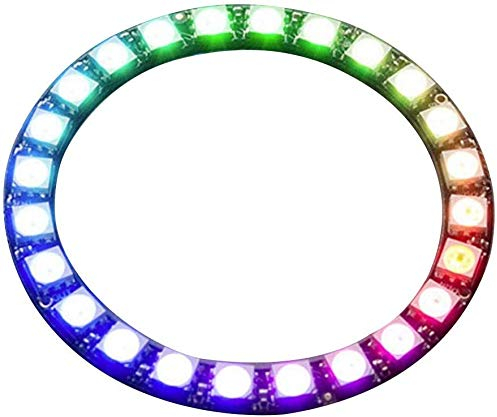Fafeicy 24-Bit WS2812 5050 RGB LED Ringlampenlicht, mit integrierten Treibern 5 VDC, 7 cm Innendurchmesser, 8,5 cm Außendurchmesser (1)