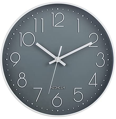 HZDHCLH 30cm Groß Wanduhr Ohne Tickgeräusche Modern Wanduhren für Wohnzimmer Schlafzimmer Küche (Schwarz)