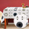 Melody Wachstuch Tischdecke 260 x 140 cm eckig leinen Kreise #6217-01