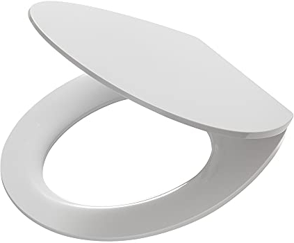 Tiger Toilettensitz Blade, flacher WC-Sitz aus Duroplast mit Absenkautomatik und Easy-Clean-System, Farbe: Weiß, einfache Montage von oben, stabile Befestigung aus Edelstahl