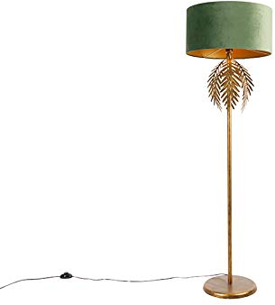 Qazqa botanica - Lampadaire avec Abat-Jour - 1 lumière - H 165 cm - Vert - Rustique - éclairage intérieur - Salon I Chambre