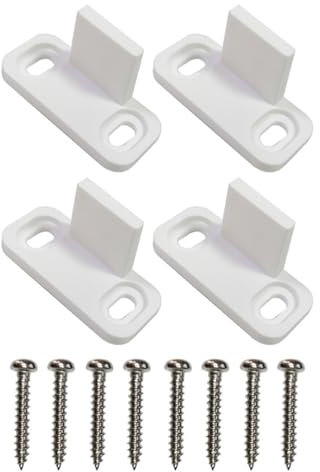 DOITOOL Sliding Door Floor Guide:Floor Mounted Door Bottom Guide Bar Track Hardware for Sliding Doors Including Pocket with Screws and Bypass White 2 Sets