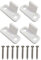 DOITOOL Sliding Door Floor Guide：Floor Mounted Door Bottom Guide Bar Track Hardware for Sliding Doors Including Pocket with Screws and Bypass White 2 Sets