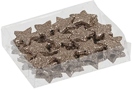 MIJOMA Streudeko 3D-Glitzersterne Glitzer-Sterne Streusterne Tischdekoration, Elegante und Moderne Dekoration für Weihnachten, Geburtstag, Hochzeit, Silvester (Größe: 2.5 cm - 48 Stück, Champagner)