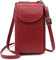 REETEE Sac Bandoulière pour Téléphone Portable Femme RFID Blocage Portefeuille Femme Cuir Sac à Main Porte Feuille Femme avec Fermeture éclair Pochette Porte Monnaie et Réglables Bandoulière (rouge)
