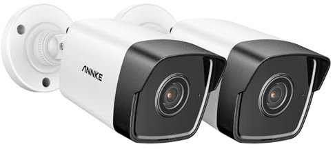 ANNKE C500 5MP PoE CCTV Security Camera, Super HD Bullet Outdoor Indoor IP Camera Support Alexa, Audio, Color Night Vision, Motion Detection, Remote Access, Built-in Micro SD Card Slot (Pack of 2)