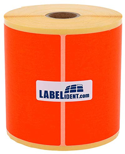 Labelident Etiketten neonrot 100 x 150 mm - stark selbstklebend - 500 farbige Logistiketiketten für Thermotransferdrucker