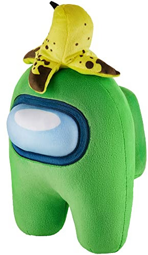 Among Us Plüschtier Huggable Serie 2, grün mit Banane, Höhe 30 cm