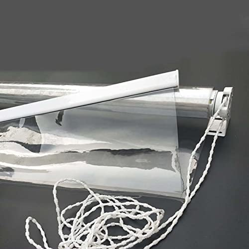 Zlovne Tende a Rullo Trasparenti,Tende Avvolgibili con Protezione UV,Plastica in PVC Tapparella Avvolgibile Impermeabile,Telo di Protezione Spessore 0,5 Mm,Facile da Installare (W50xH80cm/W20 xH32)