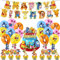 30 Stück Winnie Pooh Geburtstagsdeko,Wopin- Winnie Pooh Tortendeko mit Winnie Pooh Ballons und Happy Birthday Girlande,Winnie Pooh Deko Für Geburtstags Party
