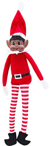 Toyland® Elves Behavin Badly, 30,5 cm, braunes Elfen-Kuscheltier mit Langen Beinen, weichem Körper und Vinylkopf – Elfen auf der ganzen Welt – Weihnachtsspielzeug