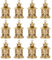 Romadedi Teelicht Laterne Gold Deko - 12er Set Vintage Laterne Kerze Metall Klein mit Gravur für Kerzen, Tischdeko, Hochzeit, Weihnachten, Ramadan, Balkon, Garten, Outdoor