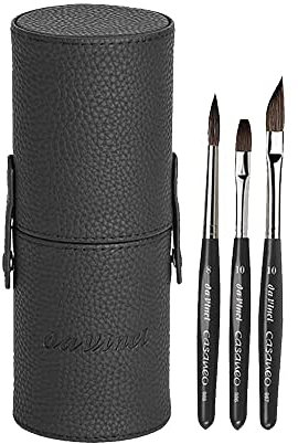 da Vinci, CASANEO, XS Pinselbox, Breite Pinsel, Synthetikfasern, Künstlerpinsel, Aquarellmalerei, flüssige Acrylfarben, Made in Germany, Set, Größe 0