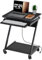 ZERDER Compact Home Office Desk for Small Space, Computer Gaming Desk with Keyboard Tray and Power Outlet, Study Workstation with Bottom Shelf, Black