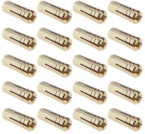 SG Store 20 Stück M6 Drop-in Anker Messing Wandanker Expansionsbolzenhülse Messing Steckerbefestigungsteile für die Verankerung In Beton Vollziegeln