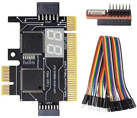 Knadgbft 1 Piece Analyzer LPC Debug Card PCI PCI-E Post Test Kit Motherboard Diagnostic Card J04 PC+Metal