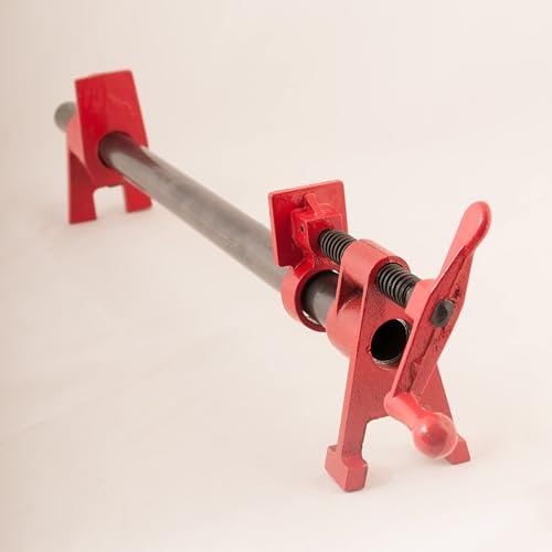 JEH 3/4 1000mm Including Clamp Set Pipe Clamp Sash Clamps Vice Clamp Woodworking Gluing Heavy Duty Tube - Black and Red