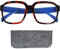 Stilvolle Vintage Blaufilter Dicker Rahmen XL großen kratzfesten Gläsern, Gratis Etui, Kunststoff Brillengestell (Leopard Braun), Blaulichtfilter Brille Damen und Herren +1.5 Dioptrien