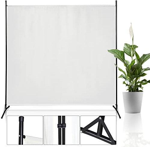 Hebitod Paravent 1 Teilig Raumteiler Freistehend Sichtschutzwand Raumteiler Stellwand Trennwand Sichtschutz für Büros, Balkon,Schlafzimmer,Außengarten 180cm x 180cm|Beige