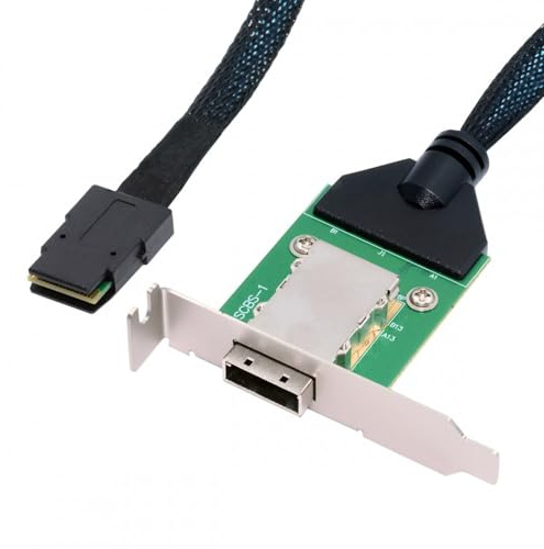 CY – câble d'extension Externe Mini SAS SFF-8088 mâle vers SFF-8088 Femelle PCBA avec Support à Profil Bas
