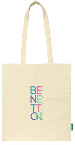 safta BENETTON - Totentasche, Damentasche, bequem und vielseitig, Qualität und Widerstandsfähigkeit, 38 x 42 cm, Naturbeige, beige (Natural Beige), Estándar, Lässig