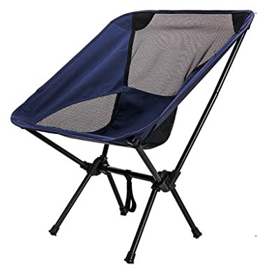 GONGGUJ Outdoor-Klappstuhl, tragbar, Camping, Angeln, Bank, Picknick, Freizeit, Liegestuhl, langlebig (Farbe: Schwarz) (Marineblau)
