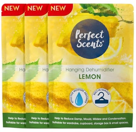 3x Perfect Scents Hanging Dehumidifier Scented - 180g (Lemon)