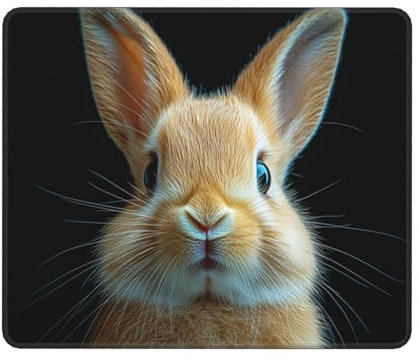 Tapis de Souris Lapin, Grand Tapis Souris XXL 350x250mm, Animal Tapis de Souris Bureau Gamer, à Bords Cousus, Base en Caoutchouc Antidérapante, sous Main pour Clavier et Souris, Decoration Maison