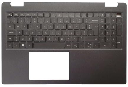 TECHNOLOGYVS Replacement For Dell Latitude 3520 0FN5HW Laptop Black Palmrest Upper Top Case Backlit Keyboard With UK Layout Qwerty English Without Touchpad