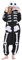 Costume intero per adulti Jack Skellington, costume da incubo natalizio da uomo in pile scheletro bianco e nero pigiama pigiama da salotto con cappuccio, Nero e bianco, L