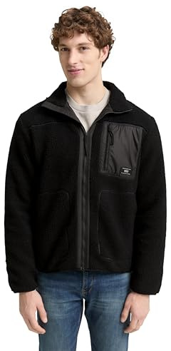 TOM TAILOR Denim Herren Teddyjacke mit Stehkragen