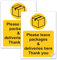 SAFESIGN (2 Pack) Please Leave Packages & Deliveries Here Vinyl Sign Stickers 200 X 150mm - Conforms to EN ISO 7010:2012