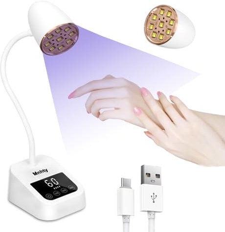 Lampada UV LED Unghie - 27W Lampada Senza Fili Ricaricabile con 3 Modalità di Timer, Design Collo di Cigno per Asciugatura Rapida, Lampada Professionale per Manicure a Casa e in Salone