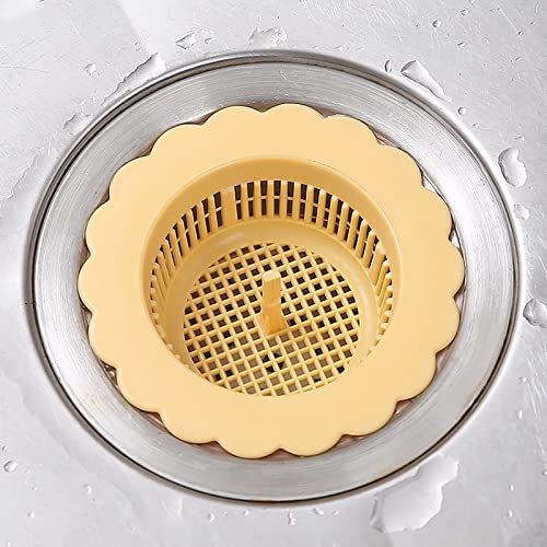 TEEKU Sieve Filter Strainer Drains Spout Basket Kitchen Kitchen,Dining & Bar Useful Cool Gadgets (Yellow, One Size)