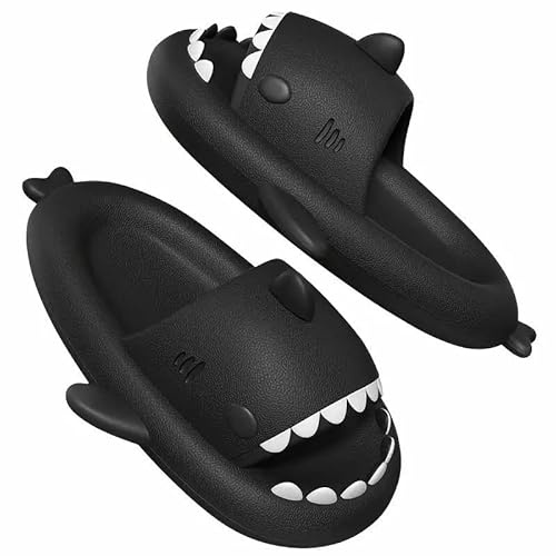 corimori Hai Badeschuhe, Haifisch Badeschlappen rutschfest, schnell trocknend, bequem mit Haifisch-Design (Gr. 34–43)