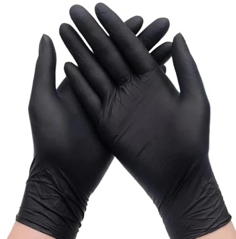 PBHOVIITG 20–100 Stück schwarze Einweghandschuhe aus Nitril, strapazierfähig, for Herren, Haushaltsreinigung, Lebensmittel, Kochen, Arbeiten, puderfrei, SML XL XXL(50pcs,XL)