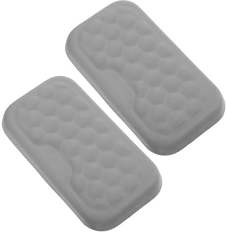 NUOBESTY 2pcs Memory Foam Mouse Wrist Rest Pad for Gaming and Office, Soft Ergonomic Hand Support with Grey Stretch Fabric Cover, Computer and Laptop Wrist Protector