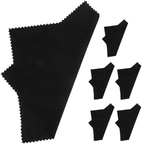 FOMIYES 6 Stück Reinigungstücher Musikinstrumente Mikrofaser Schwarz für Gitarren und Klaviere Effektive Politur für Musiker und Musikliebhaber