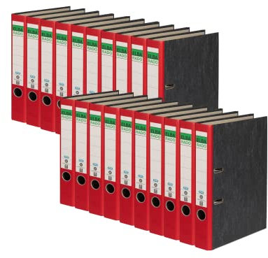 Elba Recycling-Ordner A4, Rado Wolkenmarmor, 5 cm schmal, rot, 20 Stück