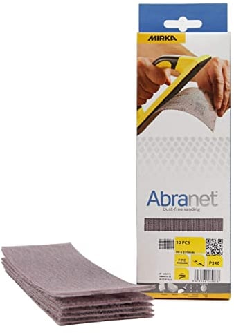 MIRKA Abranet Bande abrasive en filet 80x230mm - Feuilles abrasives auto-agrippantes - Grain P240-10 pièces - AE175F1025 - pour poncer sans poussière le bois, le mastic, la peinture, le plastique