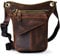 Le'aokuu Herren Echtes Leder Rucksäcke Beinbeutel Beintasche Hüfttasche Hip Bum Weist Pack Outdoor Messenger Bag 211-3
