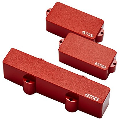 EMG PJ Active Bass Guitar Pickup Set, Red