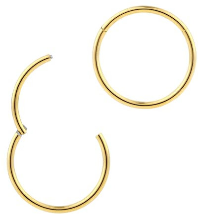 (1,0/13mm) Nasenring Hoop Titan Knorpelohrring Septum Clicker Ring Klappbarer Segmentring Lippenring Conch Daith Helix Rook Tragus Lobe Snug Ear Body Piercing Schmuck