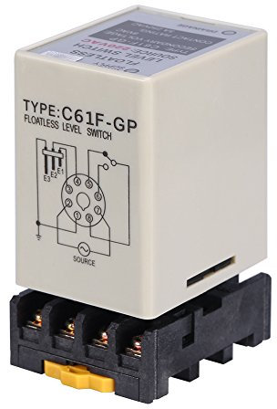 Relais de Contrôle de Niveau d'Eau Commutateur de Niveau Liquide sans Flotteur AC220V 50 / 60HZ avec la Base C61F-GP